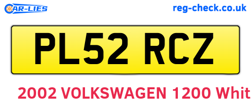 PL52RCZ are the vehicle registration plates.