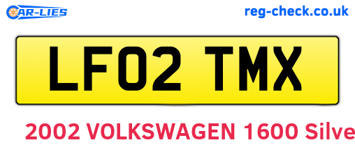 LF02TMX are the vehicle registration plates.