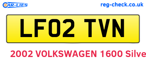 LF02TVN are the vehicle registration plates.