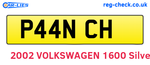P44NCH are the vehicle registration plates.