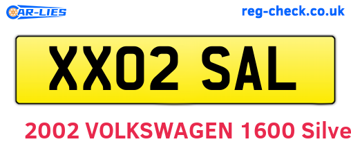 XX02SAL are the vehicle registration plates.