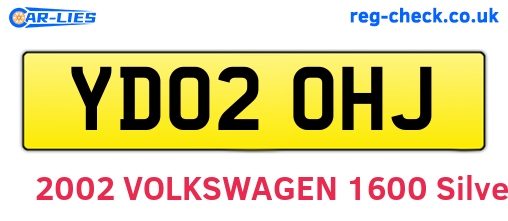 YD02OHJ are the vehicle registration plates.