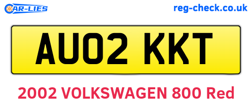 AU02KKT are the vehicle registration plates.