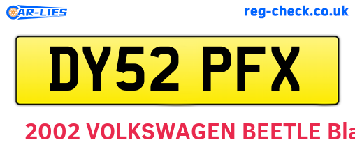 DY52PFX are the vehicle registration plates.