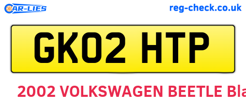 GK02HTP are the vehicle registration plates.
