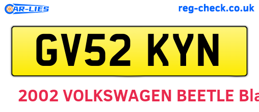 GV52KYN are the vehicle registration plates.