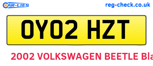 OY02HZT are the vehicle registration plates.