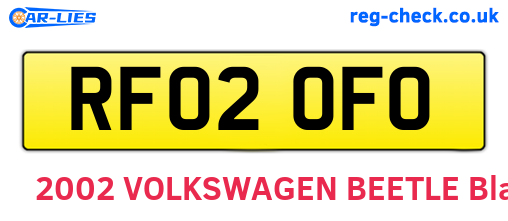 RF02OFO are the vehicle registration plates.