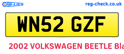 WN52GZF are the vehicle registration plates.