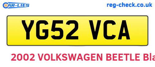 YG52VCA are the vehicle registration plates.