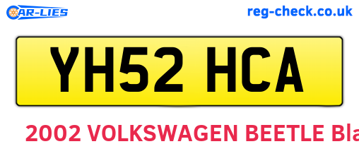 YH52HCA are the vehicle registration plates.