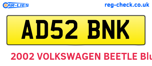 AD52BNK are the vehicle registration plates.