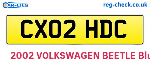CX02HDC are the vehicle registration plates.