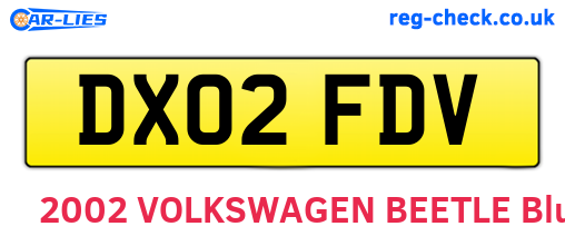 DX02FDV are the vehicle registration plates.