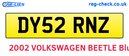 DY52RNZ are the vehicle registration plates.