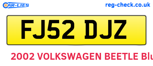 FJ52DJZ are the vehicle registration plates.
