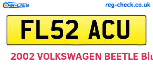 FL52ACU are the vehicle registration plates.
