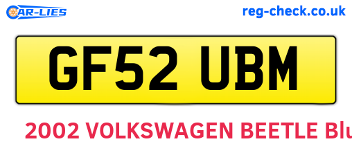 GF52UBM are the vehicle registration plates.