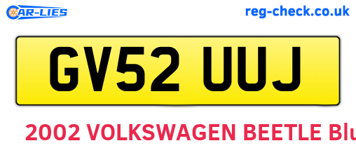 GV52UUJ are the vehicle registration plates.