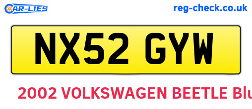 NX52GYW are the vehicle registration plates.