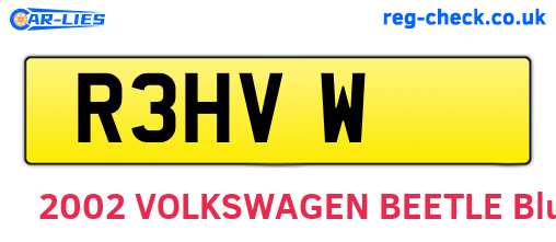 R3HVW are the vehicle registration plates.