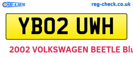 YB02UWH are the vehicle registration plates.