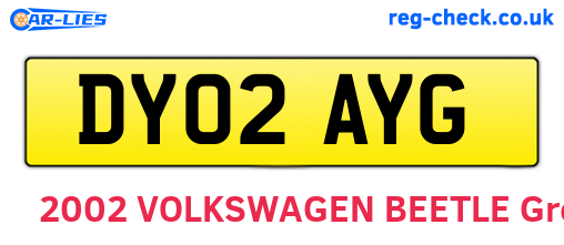 DY02AYG are the vehicle registration plates.