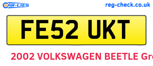 FE52UKT are the vehicle registration plates.