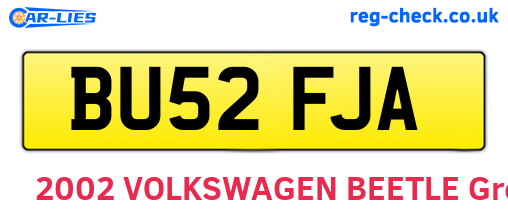 BU52FJA are the vehicle registration plates.
