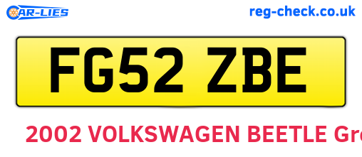 FG52ZBE are the vehicle registration plates.