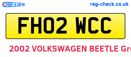 FH02WCC are the vehicle registration plates.