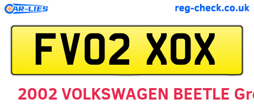 FV02XOX are the vehicle registration plates.