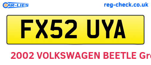 FX52UYA are the vehicle registration plates.