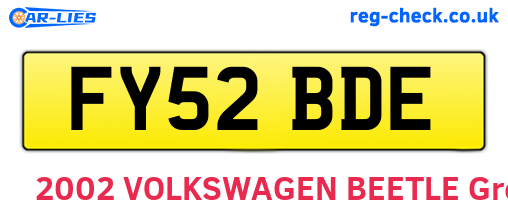 FY52BDE are the vehicle registration plates.