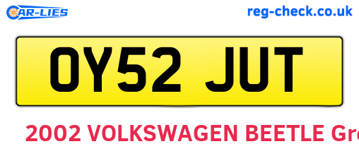 OY52JUT are the vehicle registration plates.