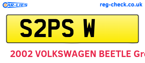 S2PSW are the vehicle registration plates.