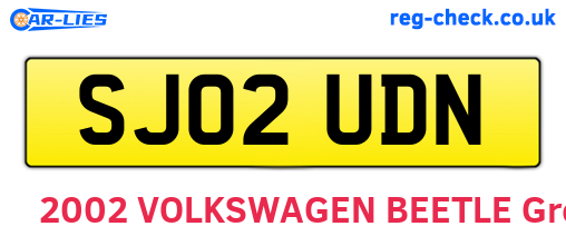 SJ02UDN are the vehicle registration plates.