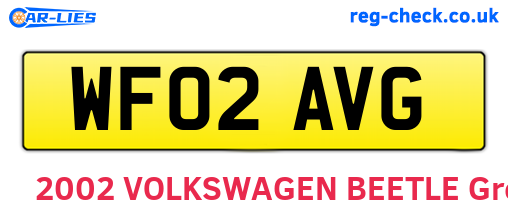 WF02AVG are the vehicle registration plates.