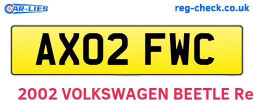 AX02FWC are the vehicle registration plates.