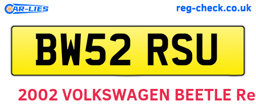 BW52RSU are the vehicle registration plates.