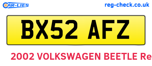 BX52AFZ are the vehicle registration plates.