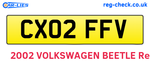 CX02FFV are the vehicle registration plates.
