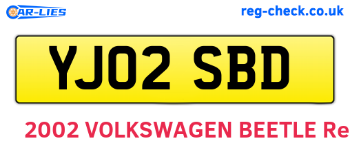 YJ02SBD are the vehicle registration plates.