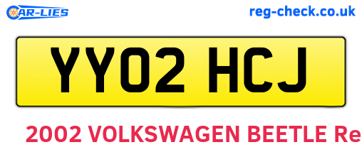 YY02HCJ are the vehicle registration plates.