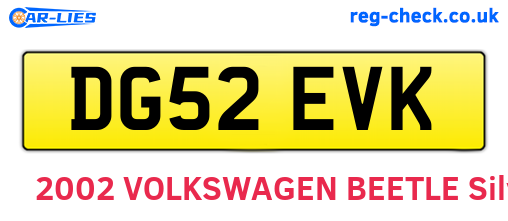 DG52EVK are the vehicle registration plates.