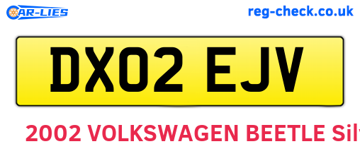 DX02EJV are the vehicle registration plates.