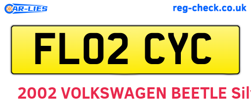 FL02CYC are the vehicle registration plates.