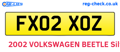 FX02XOZ are the vehicle registration plates.