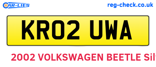 KR02UWA are the vehicle registration plates.
