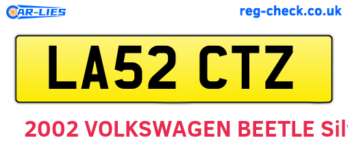 LA52CTZ are the vehicle registration plates.